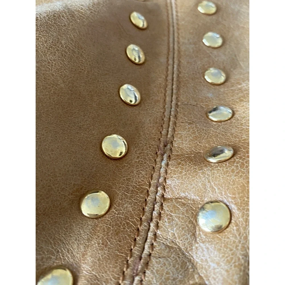 Sabina New York Genuine Leather Hobo Bag Studded Slouchy Chic